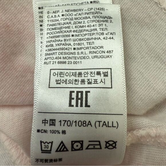 Gap XL Tall Pink Tie-Dye V-Neck T-Shirt Organic Cotton Hand-Dyed Women’s Tee - Picture 11 of 11